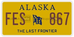 FES867  license plate in AK