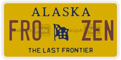 FROZEN  license plate in AK