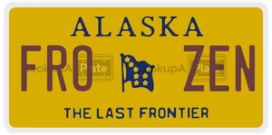 FROZEN license plate in Alaska