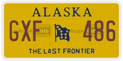 GXF486  license plate in AK