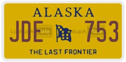 JDE753  license plate in AK