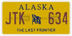 JTK634  license plate in AK