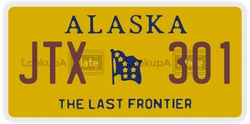 JTX301  license plate in AK