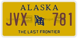JVX781  license plate in AK