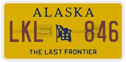 LKL846  license plate in AK