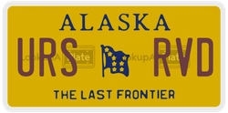 URSRVD  license plate in AK