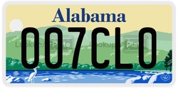 007CL0  license plate in AL