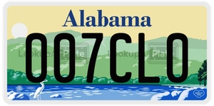 007CL0 license plate in Alabama
