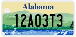 12A03T3  license plate in AL