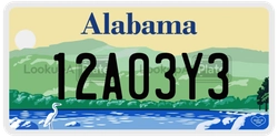 12A03Y3  license plate in AL