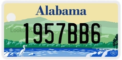 1957BB6  license plate in AL
