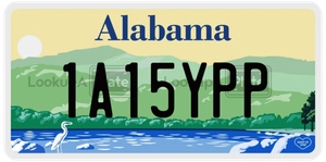 1A15YPP license plate in Alabama