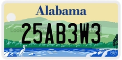 25AB3W3  license plate in AL