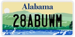 28ABUWM  license plate in AL