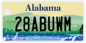 28ABUWM license plate in Alabama
