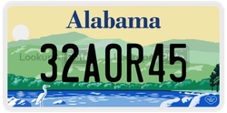 32A0R45  license plate in AL