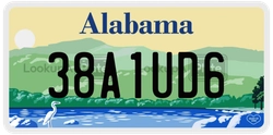 38A1UD6  license plate in AL