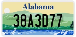 38A3D77  license plate in AL