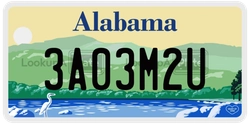 3A03M2U  license plate in AL