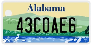 43C0AE6 license plate in Alabama