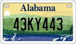 43KY443 license plate in Alabama