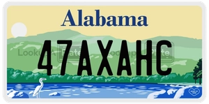 47AXAHC license plate in Alabama