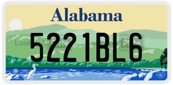 5221BL6  license plate in AL