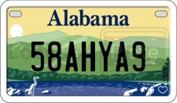 58AHYA9 license plate in Alabama