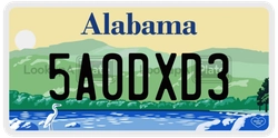 5A0DXD3  license plate in AL