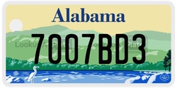7007BD3  license plate in AL