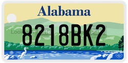 8218BK2  license plate in AL