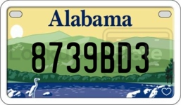 8739BD3 license plate in Alabama
