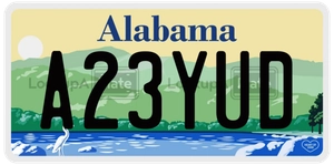 A23YUD license plate in Alabama