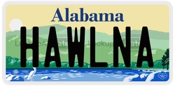 HAWLNA  license plate in AL