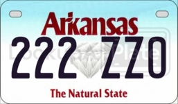 222ZZO license plate in Arkansas