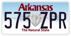 575ZPR license plate in Arkansas