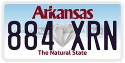 884XRN  license plate in AR