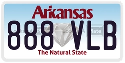 888VLB  license plate in AR