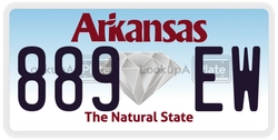 889EW  license plate in AR