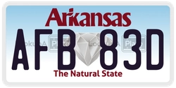 AFB83D  license plate in AR