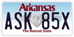 ASK85X  license plate in AR