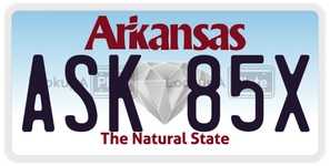 ASK85X license plate in Arkansas