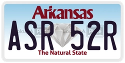 ASR52R  license plate in AR
