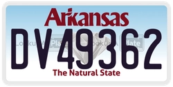 DV49362  license plate in AR