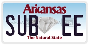 SUBEE license plate in Arkansas