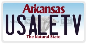 USALETV license plate in Arkansas