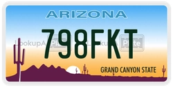 798FKT  license plate in AZ