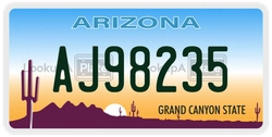 AJ98235  license plate in AZ