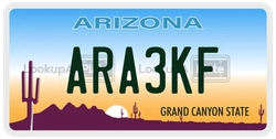 ARA3KF  license plate in AZ
