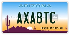 AXA8TC license plate in Arizona